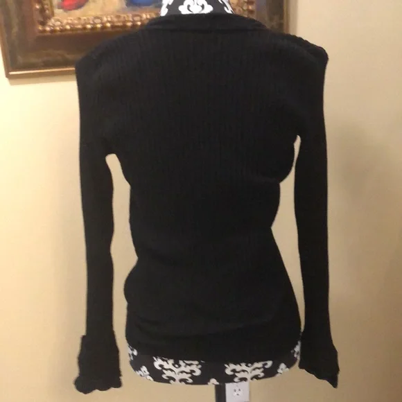 ✔️Anne Fontaine Veronica ribbed zip up cut-in chenille trimmed cardigan - Picture 7 of 15